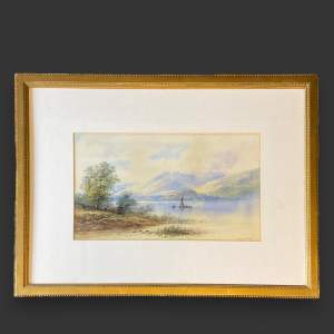 Watercolour Lakes & Mountains Scene by Edwin Earp