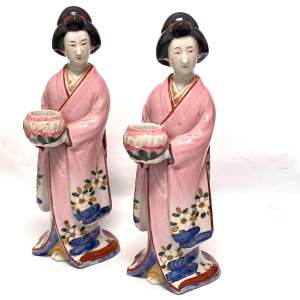 Pair of 19th Century Japanese Arita Ladies