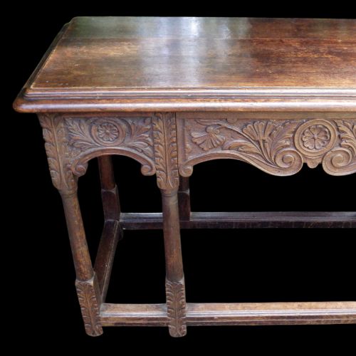 Antique 18th Century Carved Oak Hall Vestibule Table image-2