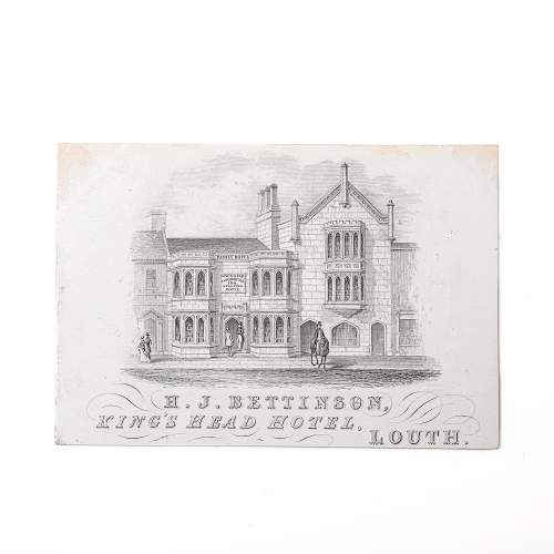 Rare Antique Trade Card for the Kings Head Hotel in Louth image-1