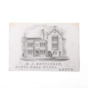 Rare Antique Trade Card for the Kings Head Hotel in Louth
