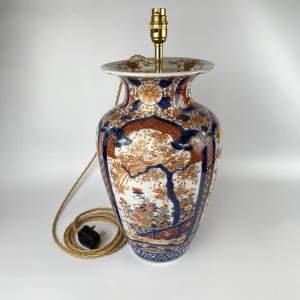 Tall Imari Vase Table Lamp - Japanese Circa 1890