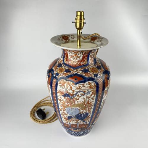 Tall Imari Vase Table Lamp - Japanese Circa 1890 image-2