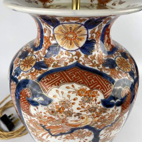 Tall Imari Vase Table Lamp - Japanese Circa 1890 image-3
