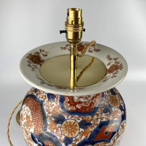 Tall Imari Vase Table Lamp - Japanese Circa 1890 image-6