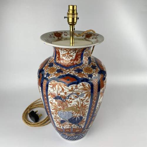 Tall Imari Vase Table Lamp - Japanese Circa 1890 image-5
