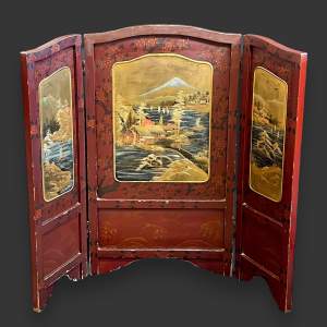 Early 20th Century Chinoiserie Folding Fire Screen