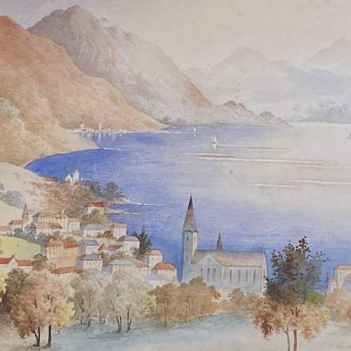 CJ Norton Watercolour Painting of Lake Lucerne image-2
