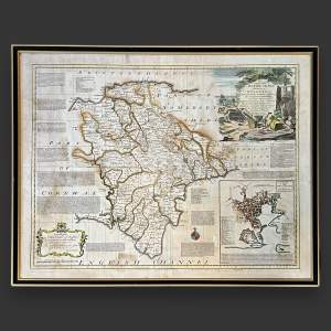 Original Map of Devonshire by Emanuel Bowen