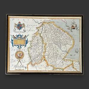 Lincolnshire Map by Christopher Saxton Dated 1576