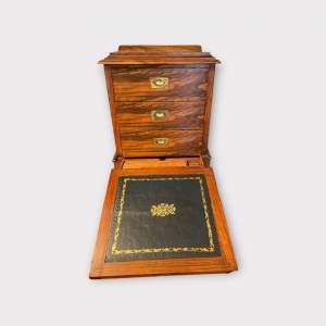 Exquisite 19th Century Bur Walnut Writing Cabinet With Drawers