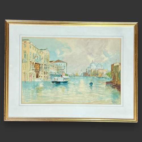 Italian School Watercolour of The Grand Canal Venice image-1