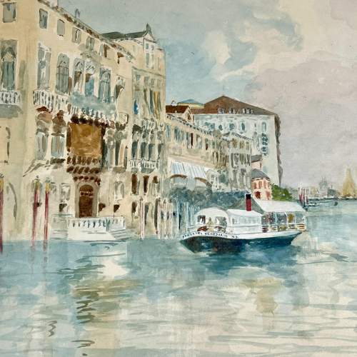 Italian School Watercolour of The Grand Canal Venice image-2