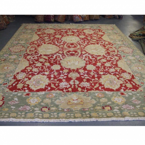 Decorative Hand Knotted Indian Agra Area Rug - Large Carpet image-1