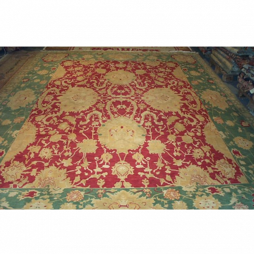 Decorative Hand Knotted Indian Agra Area Rug - Large Carpet image-2