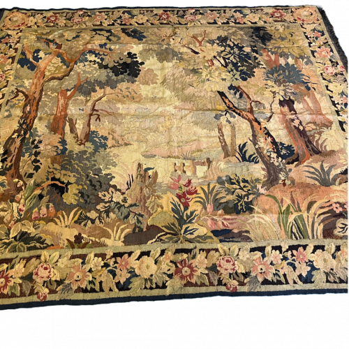 Decorative Hand Knotted English Tapestry Circa 19th Century image-1
