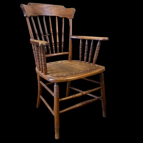 19th Century Oak Carver Chair image-1