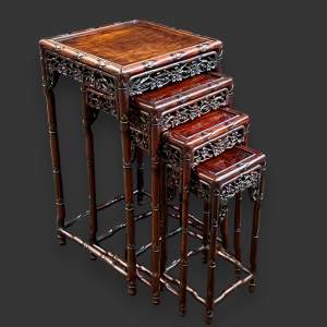 19th Century Chinese Rosewood and Mahogany Quartetto Nest of Tables
