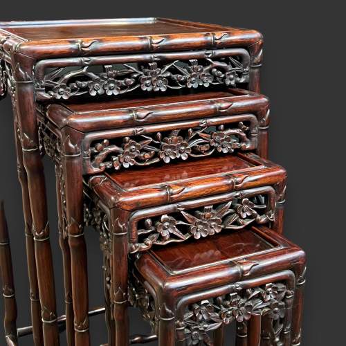 19th Century Chinese Rosewood and Mahogany Quartetto Nest of Tables image-2