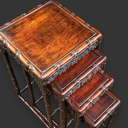 19th Century Chinese Rosewood and Mahogany Quartetto Nest of Tables image-3
