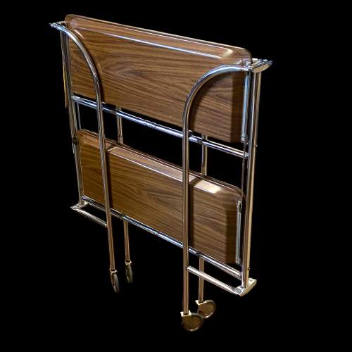 1970s Folding Chrome and Formica Drinks Trolley image-4