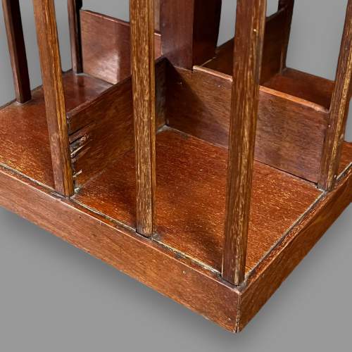 Edwardian Mahogany Inlaid Revolving Bookstand image-4
