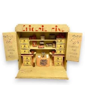Rare 1950s Vintage French Toy Grocery Store