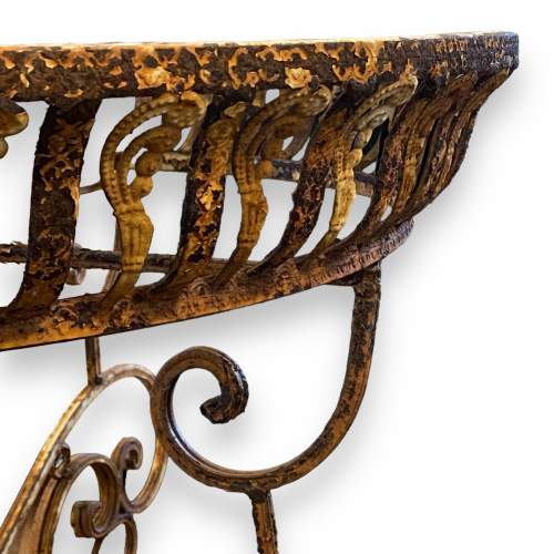 French Vintage Wrought Iron Demi-Lune Table image-4