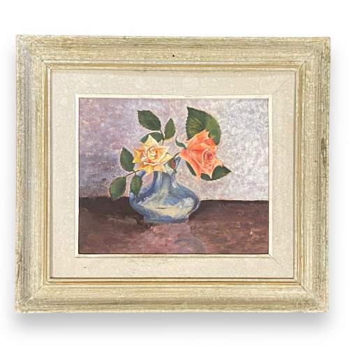 Pretty Vintage French Oil Painting image-1