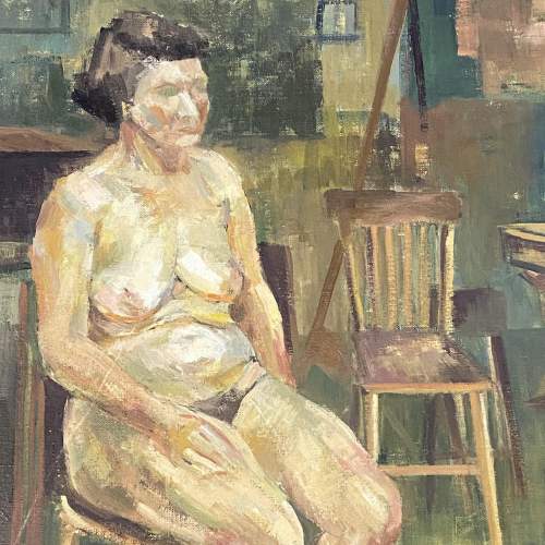 Mid 20th Century Oil on Canvas of a Female Nude image-2