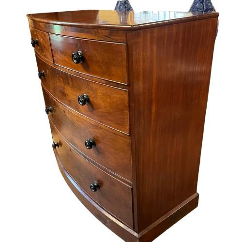 Bow Front Flame Mahogany Chest of Drawers image-3