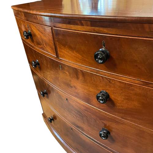 Bow Front Flame Mahogany Chest of Drawers image-5