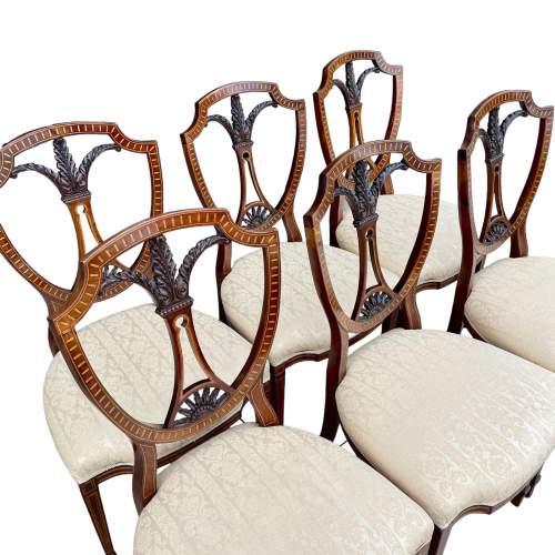 Set of Six Inlaid Dining Chairs image-2