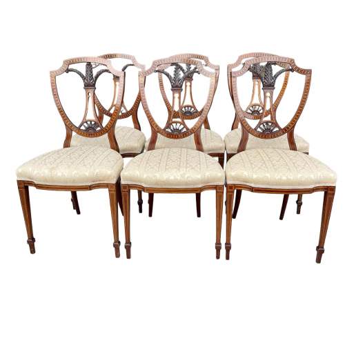 Set of Six Inlaid Dining Chairs image-4