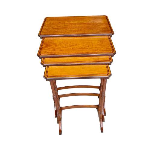 Satinwood Nest of Four Tables image-5
