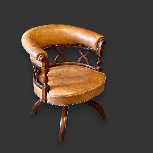 Edwardian Mahogany Desk Chair image-1