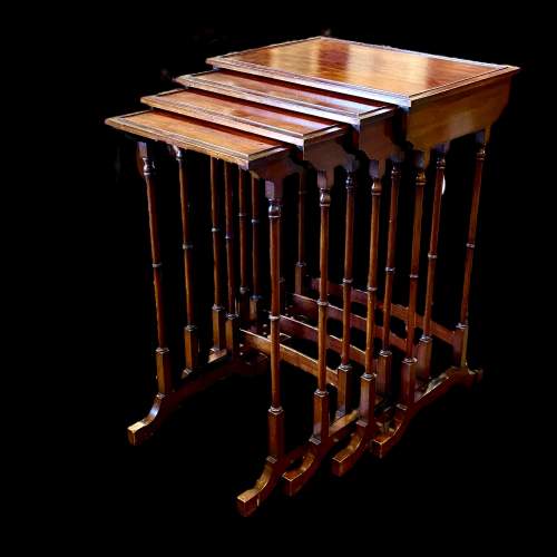 Edwardian Mahogany Quartetto Nest of Tables image-1