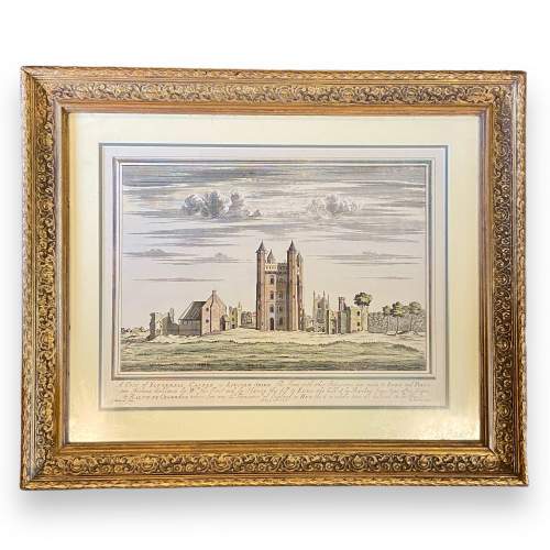 18th Century Hand Coloured Engraving of Tattershall Castle image-1