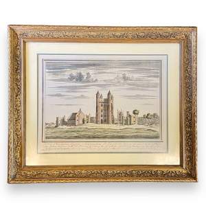 18th Century Hand Coloured Engraving of Tattershall Castle