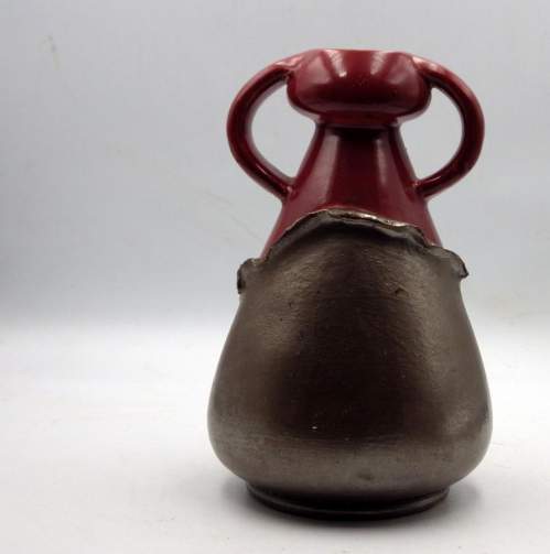 Bretby Art Pottery Art Nouveau Red and Bronzed Ceramic Vase image-3