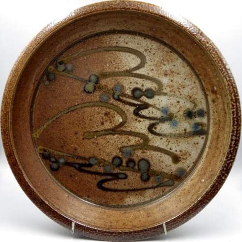 Jane Hamlyn Salt Glazed Studio Pottery Charger Dish Plate image-1