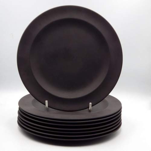 Wedgwood Black Basalt 20th Century Eight Salad Plates image-1