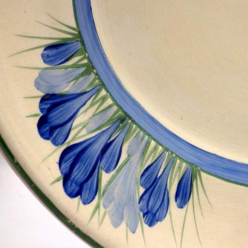 Clarice Cliff 1930s Art Deco Bizarre Blue Crocus Meat Plate image-3