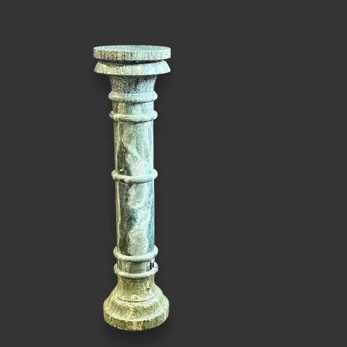Pair of Early 20th Century Green Marble Pillar Pedestals image-2