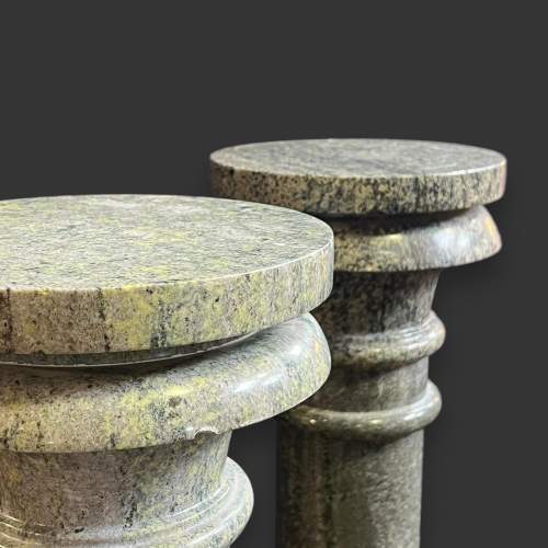 Pair of Early 20th Century Green Marble Pillar Pedestals image-6