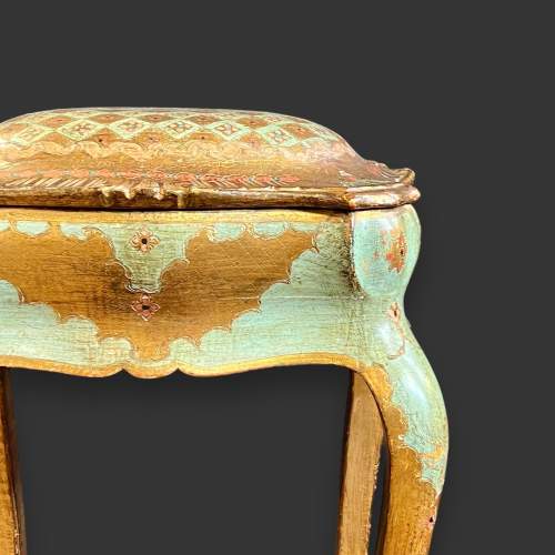 Late 19th Early 20th Century French Painted and Gilt Sewing Box image-4