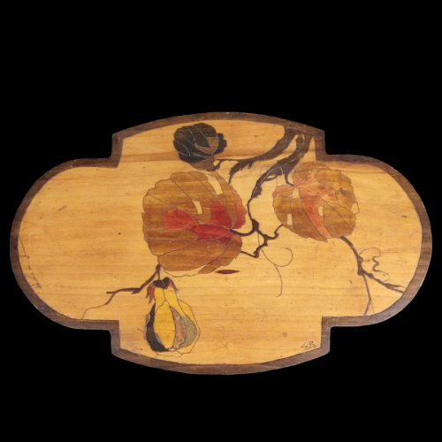 Art Nouveau Galle Marjorelle Style Pokerwork Coloured Table image-6