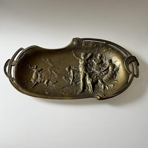 Art Nouveau Tray depicting Diana the Huntress on the Hunt image-1