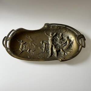 Art Nouveau Tray depicting Diana the Huntress on the Hunt