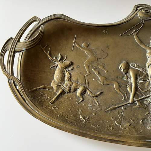 Art Nouveau Tray depicting Diana the Huntress on the Hunt image-2